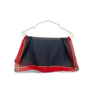 Y2K Vintage Liz Claiborne Black and Red Star Patriotic Mini Scarf